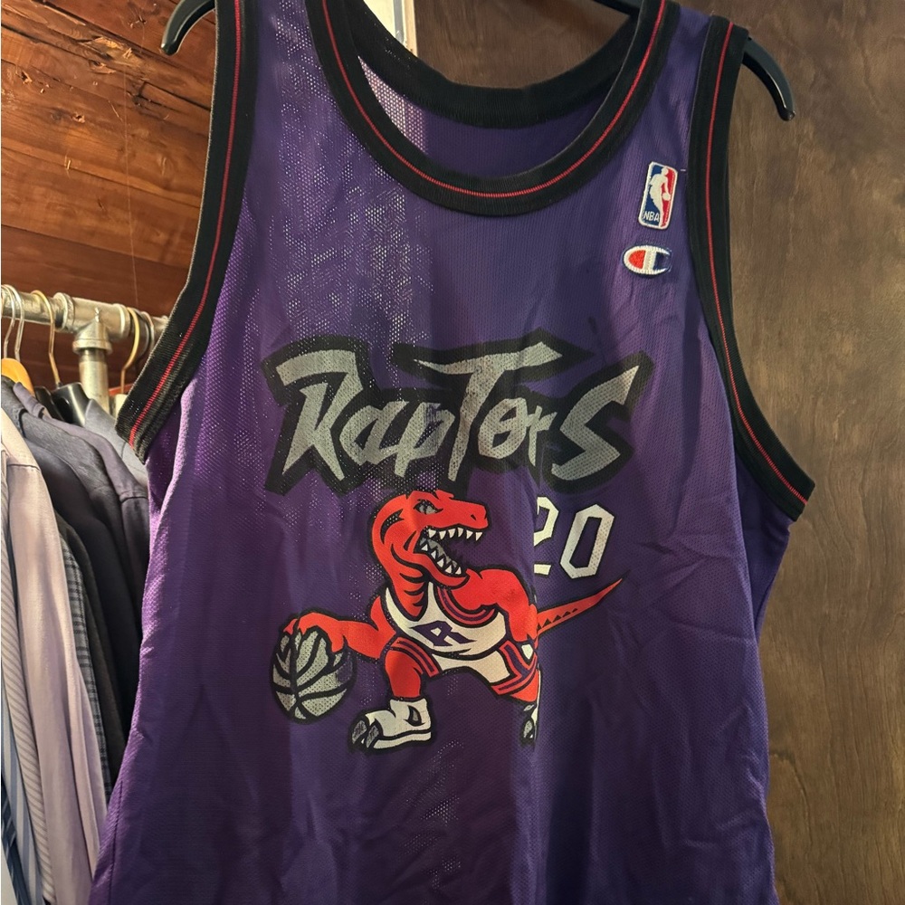 Vintage Raptors Champion Jersey Size sz 48 Damon Stoudamire
